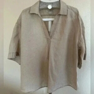 Country Road  French Linen top tan Size 10